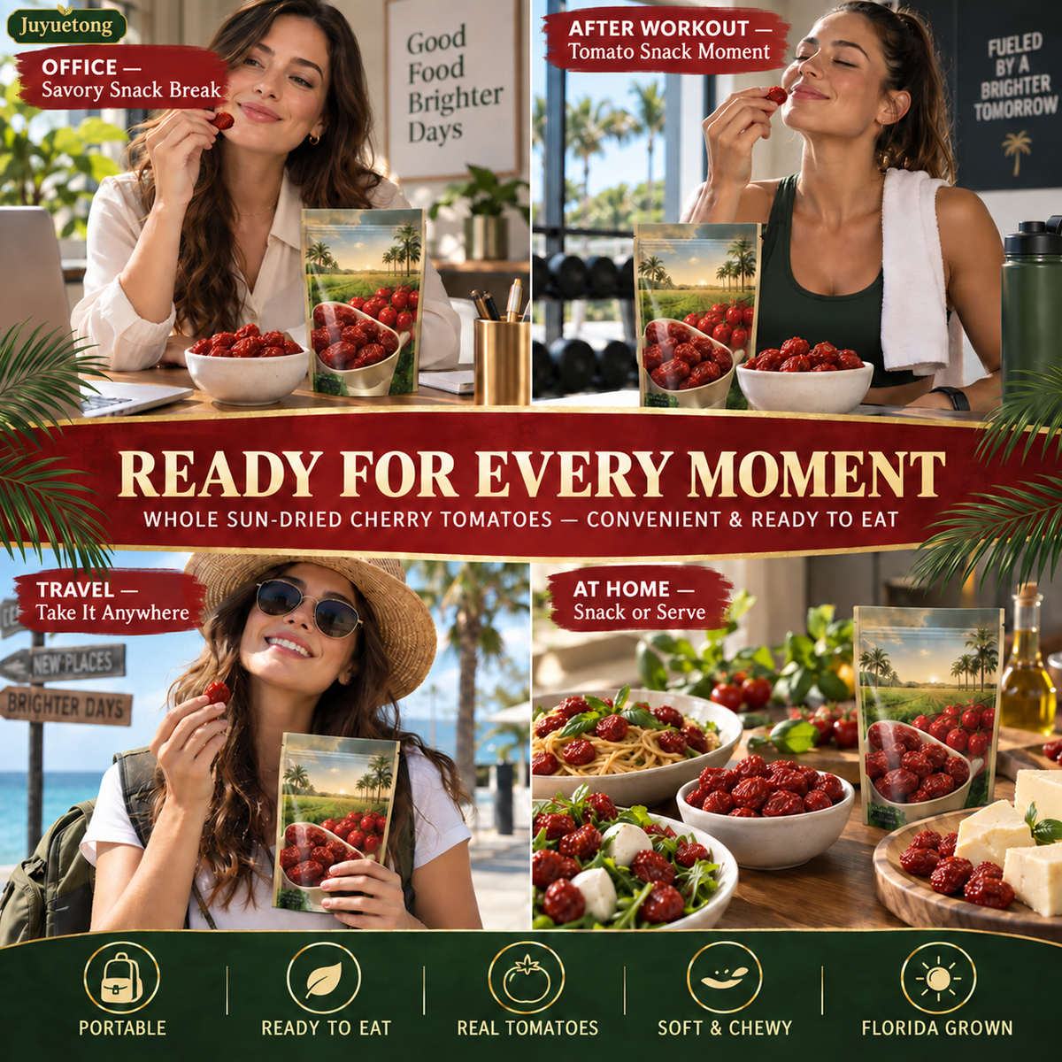 🔥 Premium Sun-Dried Cherry Tomatoes — 🍅 A Soft, Ruby-Red Fruit Snack for Active Everyday Living-Johnny