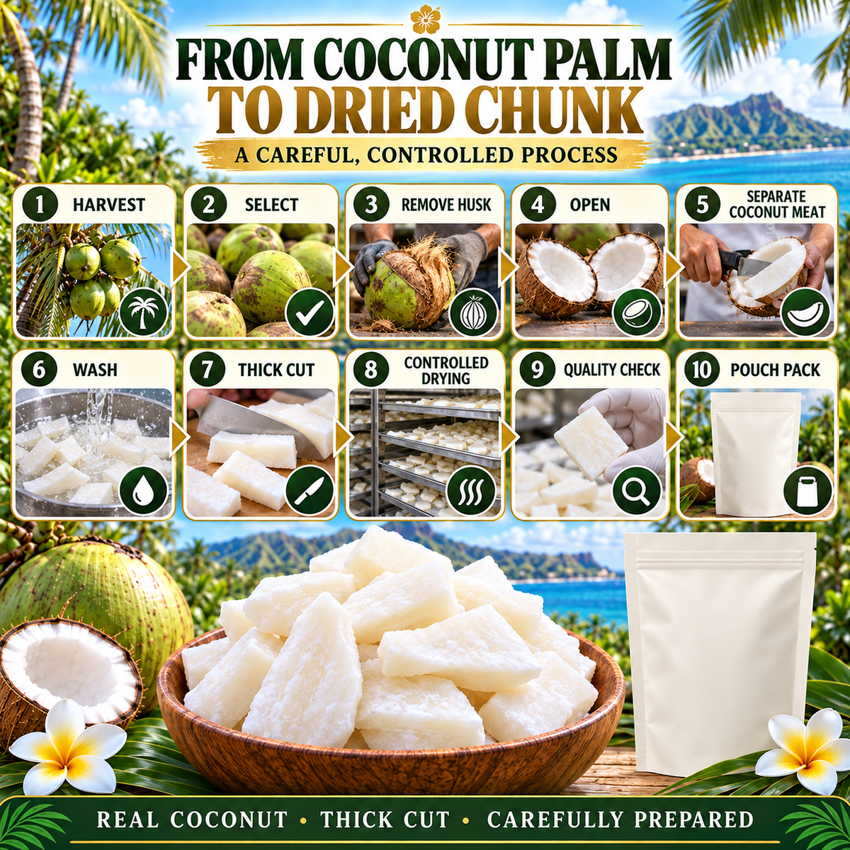 Premium Coconut Wedges – Sweet, Chewy & Ready to Eat-Tobi