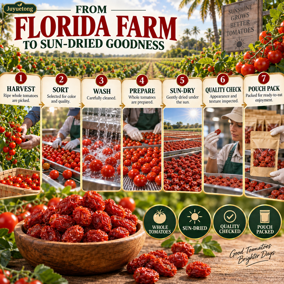 🔥 Premium Sun-Dried Cherry Tomatoes — 🍅 A Soft, Ruby-Red Fruit Snack for Active Everyday Living-Johnny